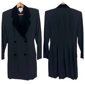 JOSEPH RIBKOFF CREATIONS‎ Women's 6 Black Double-Breasted Tuxedo Romper Jacket